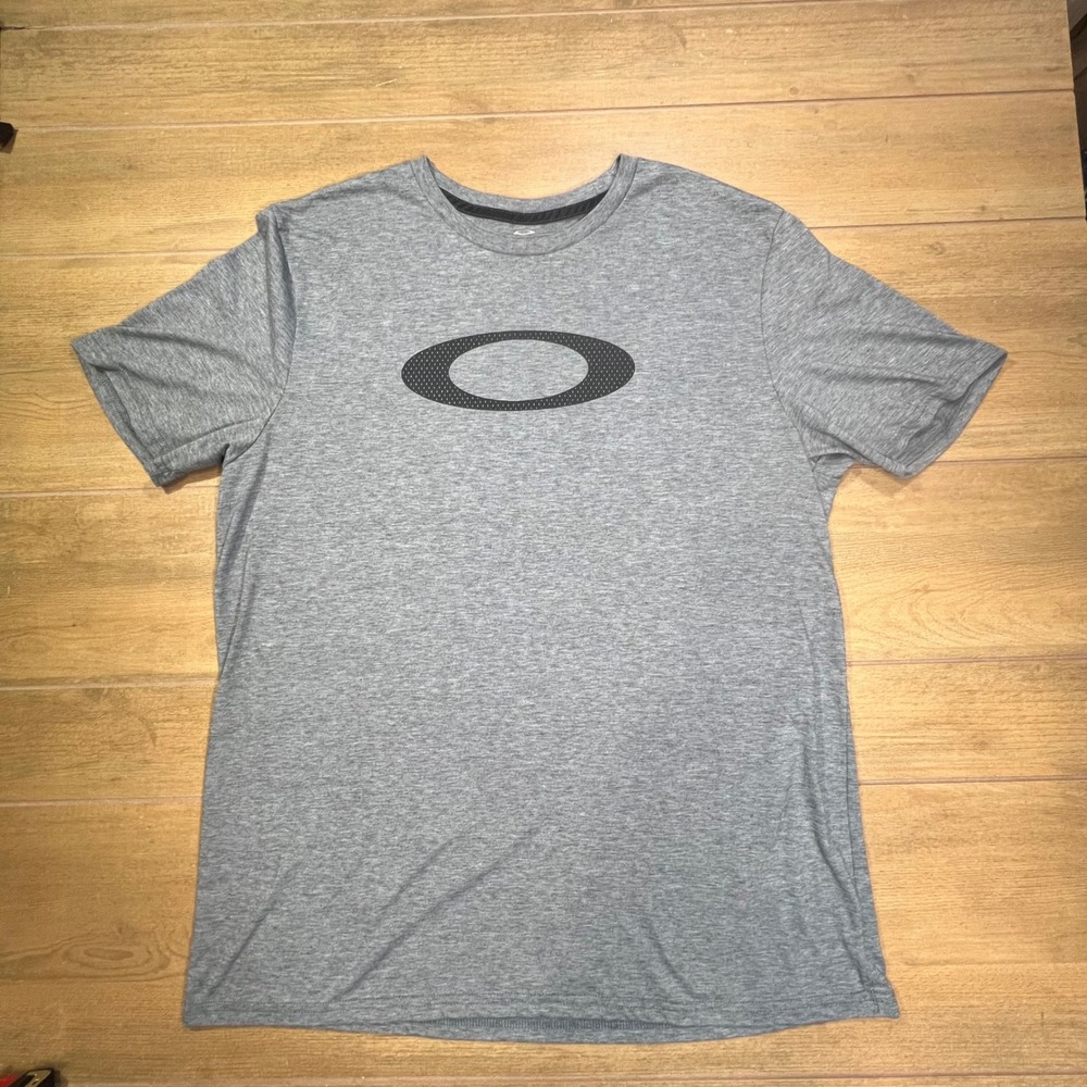Oakley Mens XXL TShirt Gray Regular‎ Fit Short Sleeve Logo Tee